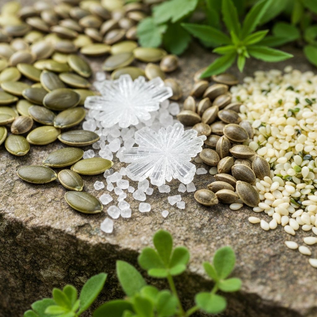 Mineralstoffquellen wie Kürbiskerne und Sesam